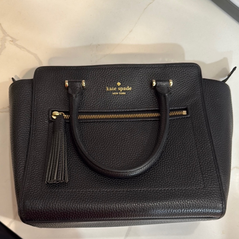 Kate Spade Chester Street Allyn satchel bag in black pebbled leather